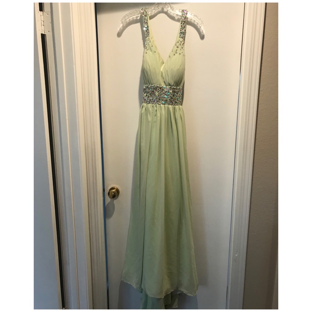 Formal Light Green Dress! Worn once! Size 8